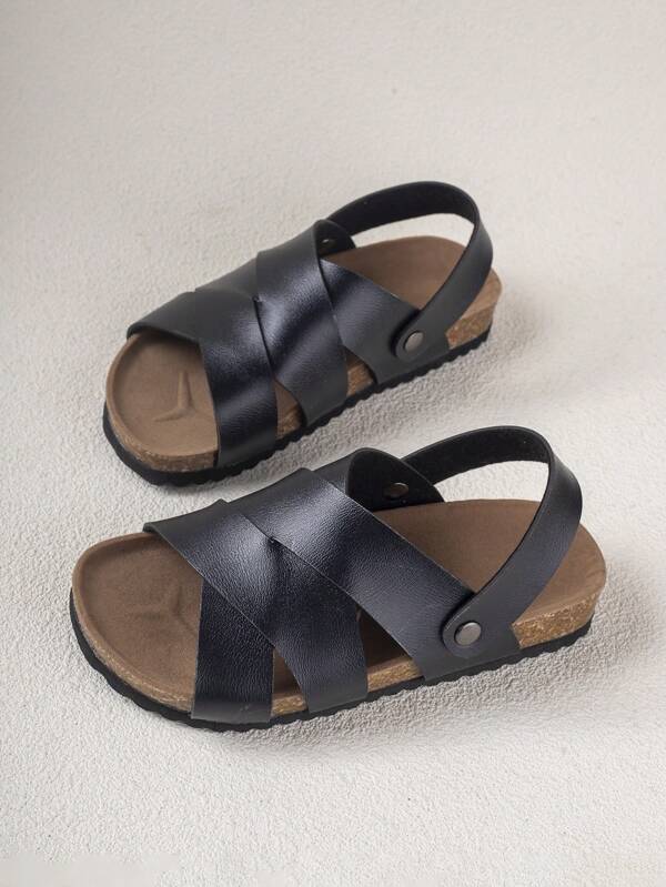 1 Paar Mädchen einfarbige bequeme klassische Flach Sandalen, elegant für täglichen Gebrauch im Frühling, Sommer und Herbst