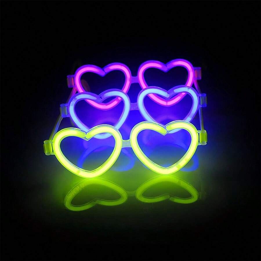 活力霓虹灯派对玻璃杯 | 发光、变色 | 耐用塑料镜框，适用于酒吧、KTV、舞厅和拍照亭 | 趣味节日配饰、派对礼品 | 俏皮设计 | 发光玻璃杯、派对用品