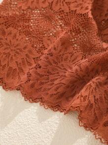 3pcs/Set Solid Color Bow Flower Lace Decoration Romantic Sexy Women Briefs