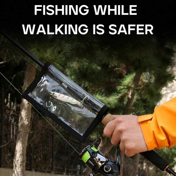 1pc Transparent PVC Lure Bag, Fishing Hook Protector Pack, Portable Fishing Bait Storage Bag