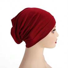 1 件柔软有弹性的帽子，女士纯色管状头巾，25 种以上颜色可选，多种颜色可供选择，适合 Abaya 配饰 - 簡帽 - 查看 23