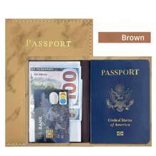Marble Pattern Leather Passport Cover, PU Leather Passport Holder, Sewn Single Side Passport Case