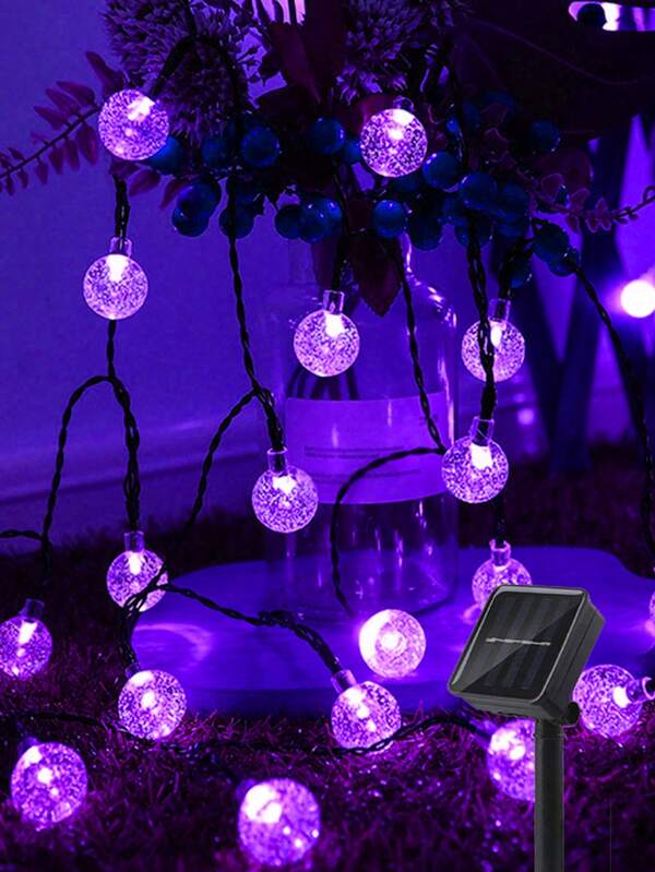 1 bộ đèn bong bóng năng lượng mặt trời, dài 5m/16.4ft/20LED hoặc 7m/22.96ft/50LED, đèn dây bong bóng năng lượng mặt trời với 8 chế độ chiếu sáng, thích hợp cho vườn, cắm trại, tiệc tùng, kỳ nghỉ, đám cưới, phòng ngủ, tiệc sinh nhật, chiếu sáng sân vườn ngoài trời, sân, hiên nhà.