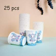 10/25/50 Pieces, 9-Ounce Cartoon Animal Themed Paper Cup Party Supplies, Disposable Party Paper Cups. Suitable For Multiple Use, Picnic Supplies, Birthday Parties, Camping, Decoration, And Celebration Events. Party Gifts, Bridal Showers, Restaurant Decorations, Kitchen Utensils, Parties, Dinosaurs, Whales, Bees, Elephants