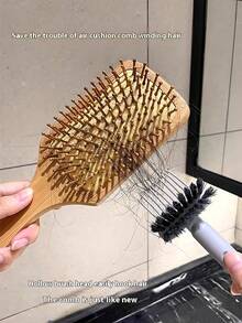 2件装发梳清洁刷，二合一梳子清洁工具，发梳清洁器，迷你发梳清洁耙梳，高效发梳清洁器，小巧便携，适合旅行，男女通用，居家旅行沙龙均可使用，有效去除毛发和灰尘，美发造型工具，美发配件 - 彩色 - 查看 4