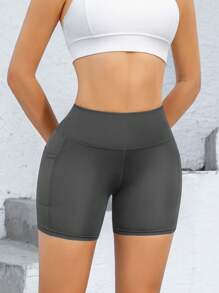 Pantalones cortos deportivos para mujer, leggings deportivos para mujer, leggings con bolsillos, shorts de ciclista negros, pantalones cortos de entrenamiento para mujer con bolsillos, pantalones de yoga de cintura alta con control de abdomen, pantalones ajustados de compresión, pantalones cortos para correr de sensación desnuda