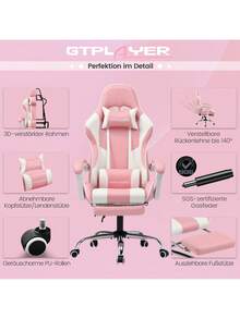 GTPLAYER Gaming Chairs - Hồng - Xem 8