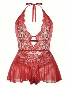 Women Plus Size Sexy Lace Teddy Lingerie