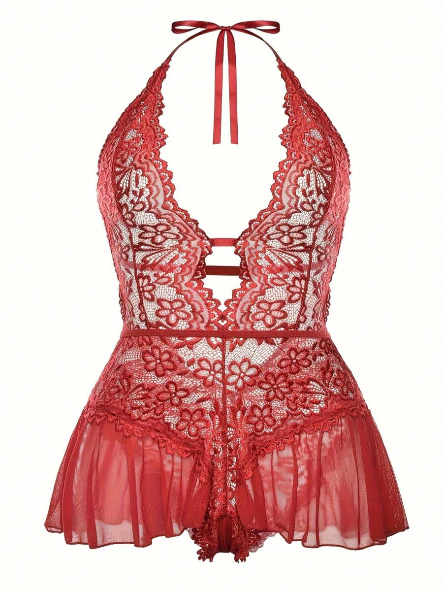 Women Plus Size Sexy Lace Teddy Lingerie