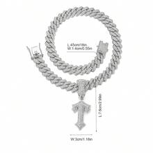 2 件时髦字母吊坠项链套装，迈阿密链式嘻哈珠宝，送给女士和男孩的完美礼物