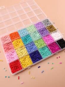 1 caja de cuentas de semilla de laca sólida de 3 mm / 4 mm, 24 colores de cuentas de semilla para hacer pulseras, cuentas para pulseras de la amistad para niñas y adultos, cuentas pequeñas para manualidades de joyería DIY