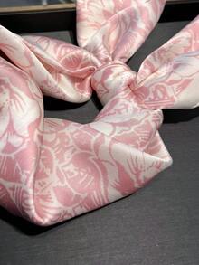 1pc Elegant Bandana Floral Print 27.5in Silk-Like Small Square Scarf For Women, Fashionable Versatile Bandana, Waist Belt, Bag Decor, Hair Accessory, Suitable For Daily Wear For Dress