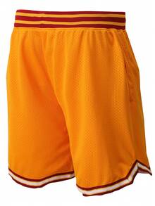 Celana Pendek Basket Pria Ukuran 14 dengan Saku, Bahan Bernapas dan Longgar, Celana Pendek Olahraga Bordir Kuning. Ukuran S-XXXL Musim Gugur - Kuning - View 2
