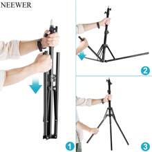 NEEWER NEEWER Trépied pliant de 1,5 m/59,06 pouces pour diffusion en direct mobile, support de lampe d'appoint, support de lumière circulaire anti-pliage, équipement extérieur, support de sol