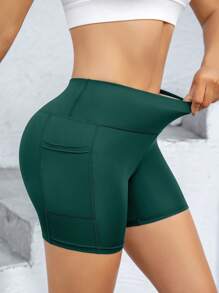 Pantalones cortos deportivos para mujer, Mallas deportivas para mujer, Mallas con bolsillos, Pantalones cortos de ciclista negros, Pantalones cortos de entrenamiento para mujer con bolsillos, Pantalones de yoga de cintura alta con control del abdomen, Pantalones apretados de compresión, Pantalones cortos de entrenamiento y carrera de sensación desnuda