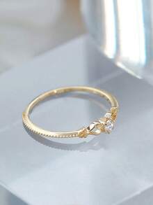 1 pieza Elegante anillo de mujer de plata de ley 925 enchapado en oro con flor de filigrana de moissanita