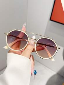 1pc Classic Minimalist Round Frame Metal Collision Color Optical Glasses, Fashionable Frame Design Suitable For All Face Shapes, Versatile