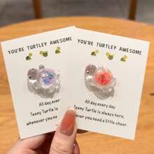 10pcs You're Turtley Awesome, Pocket Turtle Hug, Cheer Up Card With Luminous Glitter Turtle Pendants, Inspirational Gift For Family, Friends And Coworkers, Small Business Supplies, Thank You Cards, Birthday Gift, Cards, Unusual Items, Mother's Day, Wedding Gifts, Graduation, New Term