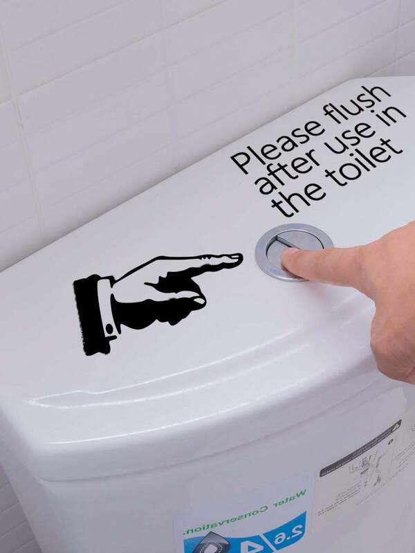 1pc Slogan Graphic Toilet Lid Sticker, Black Closestool Sticker For Bathroom,Stickers,Wall Decal,Vinly Decal For Home Decorations,Spring Decoration Items Refesh Your Home,Rama Decoration Stickers Gifts Birthday Graduation