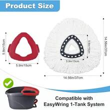 Mop Heads Replacements For Ocedar, Mop Replace Head For O Cedar, Spin Mop Replacement Head For Ocedar Easy Wring 1 Tank System, Mop Heads Include 2 Pack Spin Mop Refills And 2 Pack Scrubber Mop Head - cho bể Ocedar 1 - Xem 2