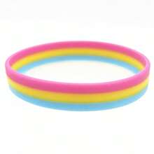 2 peças pulseiras de silicone triband bissexuais pansexuais genderqueer verde amarelo vermelho