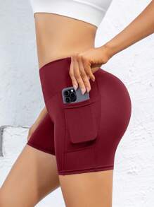 Pantalones cortos deportivos para mujer, Mallas deportivas para mujer, Mallas con bolsillos, Pantalones cortos de ciclista negros, Pantalones cortos para mujer con bolsillos para entrenamiento, Pantalones de yoga de cintura alta con control de abdomen, Pantalones ajustados de compresión, Pantalones cortos de entrenamiento y carrera con sensación de desnudez
