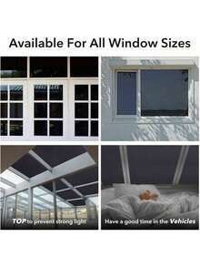 1 Roll Black Window Privacy Film, 100% Blackout UV Protection, Protect Privacy, Anti-Peeping, Suitable For Indoor, Home, Office, Kitchen Windows - Black - View 7