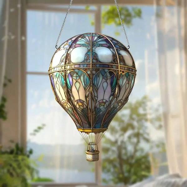 Bañista del globo aerostático, decoración del Día de la Tierra, para el hogar, jardín, patio, oficina, regalo perfecto de cumpleaños y inauguración de la casa, bañista acrílico