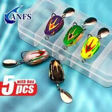 5pcs Soft Frog Lure Kit-Weedless Artificial Bait With Spoon, High Hit Rate For Freshwater Fishing, Fishing Bait Assorted Color