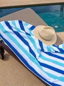 1 buc. Prosop de plajă Cabo cu uscare rapidă - Prosop de piscină supradimensionat 100% poliester, ușor și ultra absorbant, cearșaf de baie cu dungi în stil resort pentru înot și călătorii, decor de baie pentru vacanță de vară, articole esențiale pentru plajă