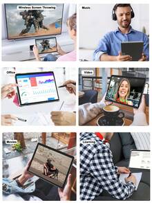 Relndoo Android 平板电脑 2025 最新款，10 英寸 Android 14 平板电脑带保护套，(6GB+ 6GB)RAM+128GB ROM，RK3562 四核 2.0Ghz，6000 MAh 高容量电池，Type-C，2MP+8MP 双摄像头，802.11n Wifi6 2.4G/5G 无线，1280*800px 高清触摸屏，1TB SD 扩展，GPS，GMS 认证平板电脑-粉色 - 粉色 - 查看 7