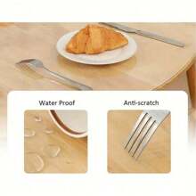 1pc Round PVC Transparent Tabletop Protector Mat, Odorless And Washable, Waterproof, Heat Resistant, Anti-Scratch Table Cover, 1.0mm Thick, Suitable For Dining Tables, Coffee Tables, Home And Restaurant Use, Seamless Design, Transparent Material