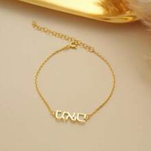 Bracelet ou bracelet de cheville avec un nom en or, cadeau personnalisé en forme de chauves-souris, bijoux cadeaux, police de caractères cadeaux