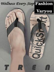 Random Letter/Paint Sprayed Men's Indoor Slippers, Outdoor Flip Flops, Lightweight, Breathable, Non-Slip, Comfortable Solid Color Men's Bathroom Sandals, Spring/Summer, Non-Slip Indoor/Outdoor, Quick-Dry Material, Half-Covered Foot Design, Wide Upper, Toe Post Slippers, Solid Color Men's House Slip-On, All Season - Print - View 17