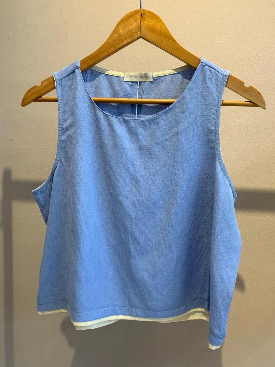 BASIC CASUAL TANK TOP FOR WOMEN - 藍色 - 查看 1