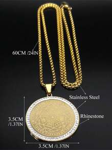 Medalha dos Sete Arcanjos Colar de Anjo para Mulheres e Homens, Aço Inoxidável, Selo de Proteção de Salomão