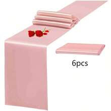 1pc Rose Gold Satin Table Runner, 30x275cm Long, Elegant Tablecloth For Weddings, Parties, Graduations, Engagements - Multicolor - View 16