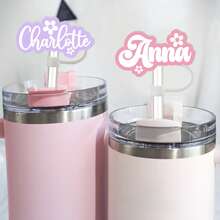 1pc Personalized Mother's Day Gift For Mom, Customized Straw Lid With Name, Mom's Name Straw Lid, Mom Gift, Girlfriend Gift, Boyfriend Gift - Multicolor - View 2