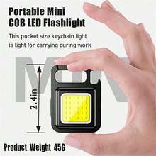 Mini Linterna Llavero Multifunción, Luz De Mano Recargable