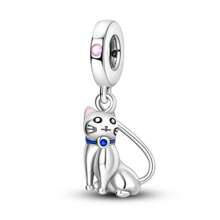 1 Stück süßer silberfarbener Charm mit Tiermotiv, Elefant, Löwe, Bulldogge, Katze, Engel, Welpe, für 3mm Armband, Halskette, DIY Bastelperlen, Anhänger, perfekt für Tierliebhaber, für Partys mit Tiermotiv und als charmantes westliches Schmuckgeschenk