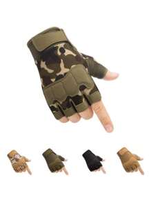 Fingerless Tactical Gloves, Knuckle Protection, Breathable And Lightweight Outdoor Military Gloves, Suitable For Shooting, Hunting, Motorcycle Riding, Mountaineering, Men And Women Sports, Cycling, Fitness, Outdoor Activities, Fishing Half-Finger Gloves, Non-Slip, Wear-Resistant And Comfortable For Multiple Scenes