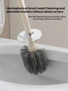 1pc All-Purpose Antibacterial Toilet Brush, 360° High Density Antibacterial Bristles Reaching Deep Into Crevices, Bathroom Toilet Brush Cleaning Supplies, Unique Bathroom Decor And Cleaning Tool, Bathroom Accessories, Toilet Brush, Touchless Toilet Brush, Disposable Toilet Brush, Silicone Toilet Brush, Long Handle Toilet Brush, Retractable Toilet Brush