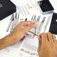 Set de 24 piezas para abrir cerraduras con candado transparente e instrucciones detalladas - Kit profesional de ganzúas para principiantes y expertos - Gadgets portátiles para hombres para seguridad y entrenamiento