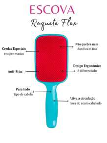 Escova Raquete Flex Para Desembaraçar Cabelos Com Alta Qualidade