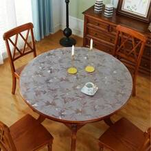 1pc Round PVC Transparent Tabletop Protector Mat, Odorless And Washable, Waterproof, Heat Resistant, Anti-Scratch Table Cover, 1.0mm Thick, Suitable For Dining Tables, Coffee Tables, Home And Restaurant Use, Seamless Design, Transparent Material