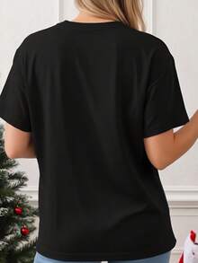 Grammingo Like A Normal Grandma Just More Fabulous - Cute Flamingo Graphic T-Shirt For Women, Casual Summer Tee, Gift For Grandmas - 黑色 - 查看 5