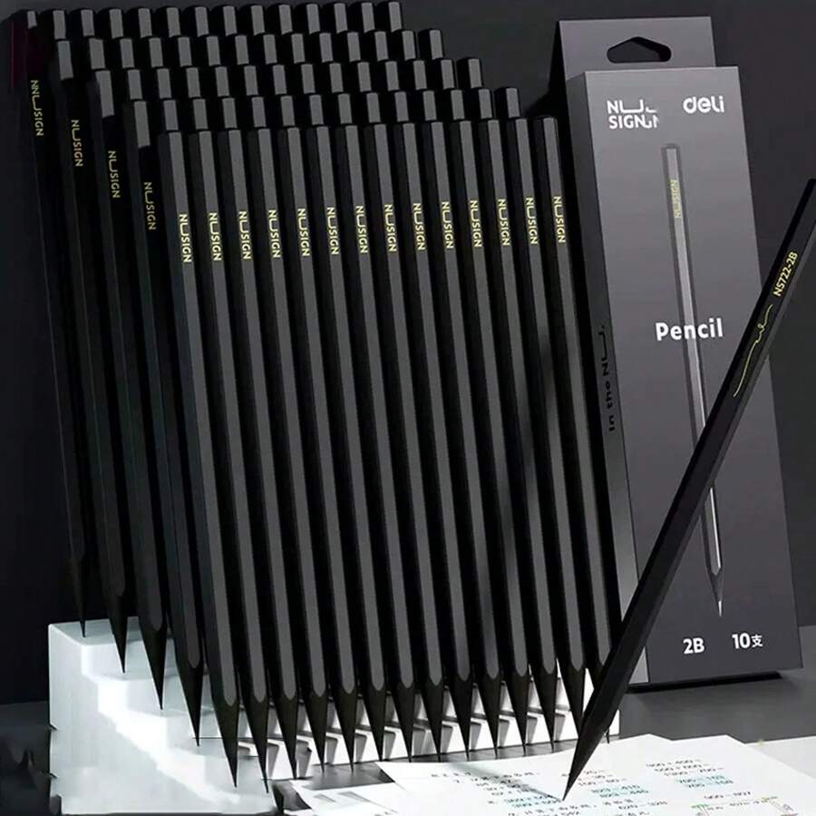 8/10/20/30/50pcs Graphite HB Pencil, Hexagonal Pole Exam Pen For Primary School Students, Sketch Pencil For Art Students, Clear Handwriting, Smooth Writing, Nib Is Not Easy To Break, Sketch, Painting, Writing Essentials, Pure Black Pencil,