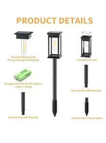 2pcs Upgraded Solar Path Lights Outdoor - IP65 Waterproof Auto On/Off, Warm White LED Landscape Lighting For Garden, Lawn & Sidewalk. Solar Garden Lights With Enhanced Brightness (Energy Efficient & Easy Install)