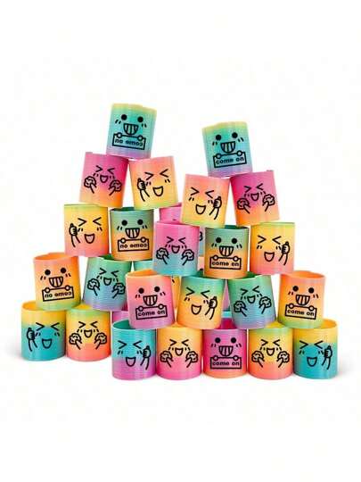 48 piezas/Regalos de fiesta de otoño e invierno, juguetes de plástico mini en formas y colores aleatorios, juguetes de muelle de descompresión mini elásticos, adecuados para regalos de cumpleaños para hombres y mujeres, premios de carnaval, relleno de bolsas de regalo