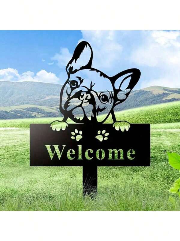 1pc French Bulldog Memorial Garden Signage Metal French Bulldog Garden Sign Dog Memorial